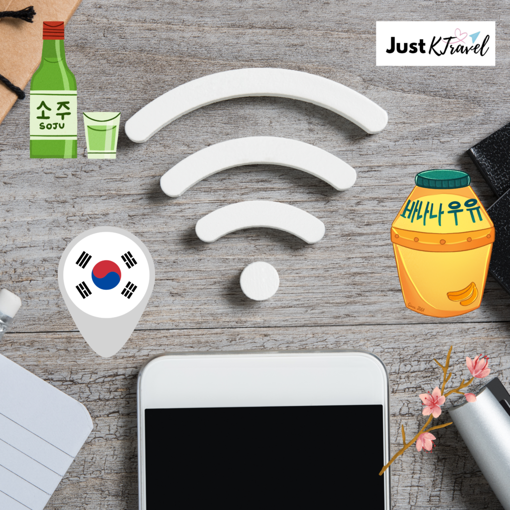 Traveler setting up eSIM internet connection after arriving in Korea