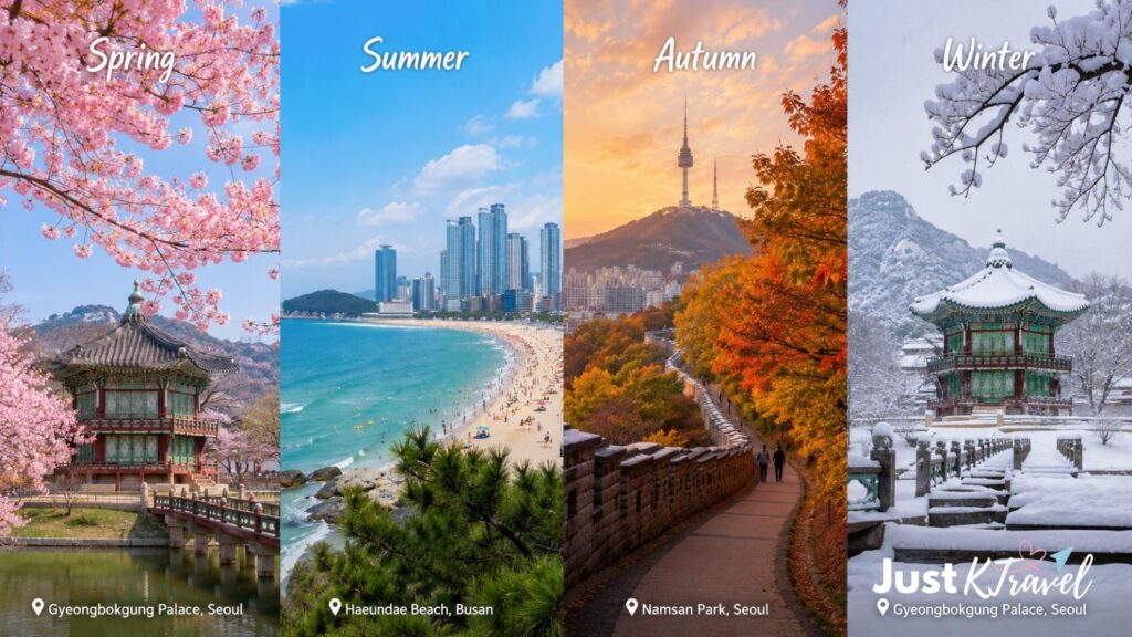 South Korea travel seasons including spring autumn summer and winter