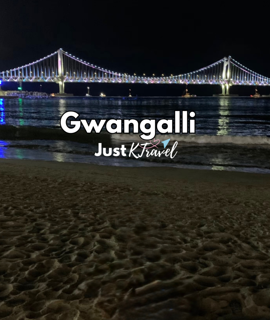 Night view of Gwangalli Beach and Gwangan Bridge in Busan