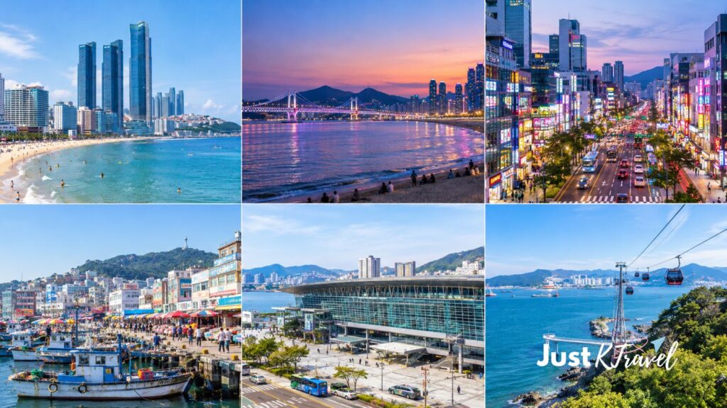 Haeundae Beach and Busan coastline representing the best areas to stay in Busan