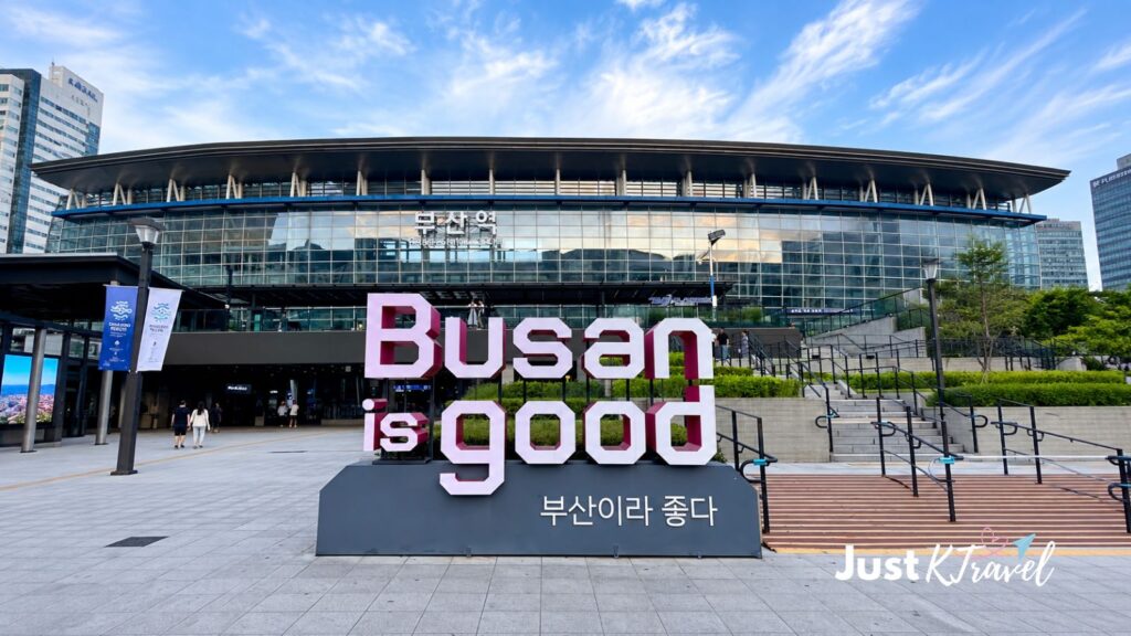 Busan Station and KTX train in Busan, South Korea