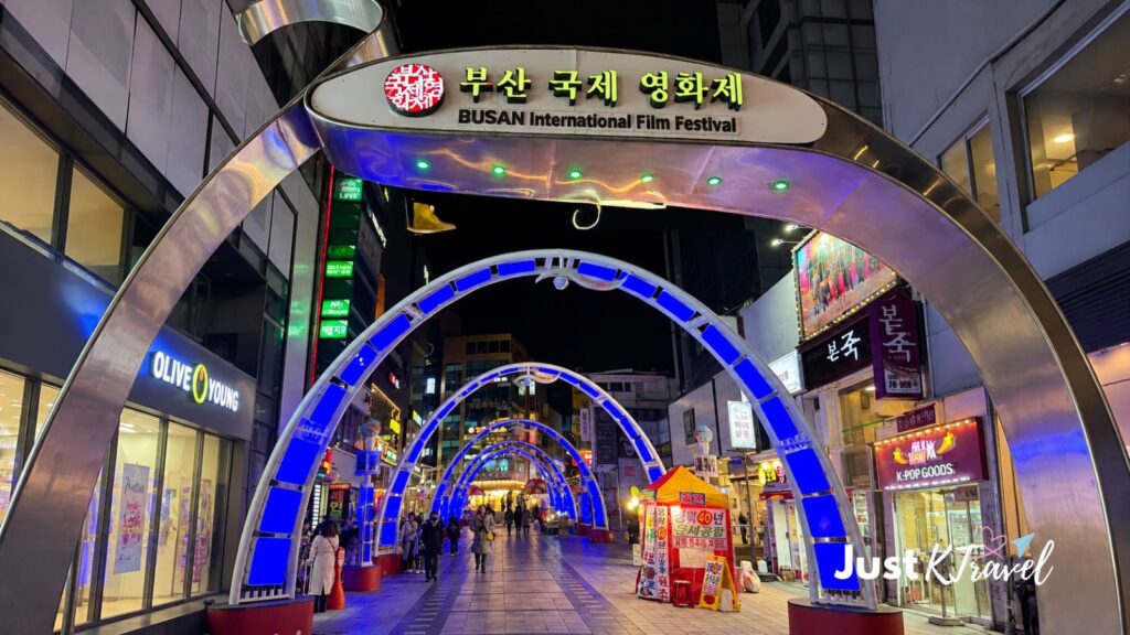 Busy Nampo-dong market streets near BIFF Square in Busan