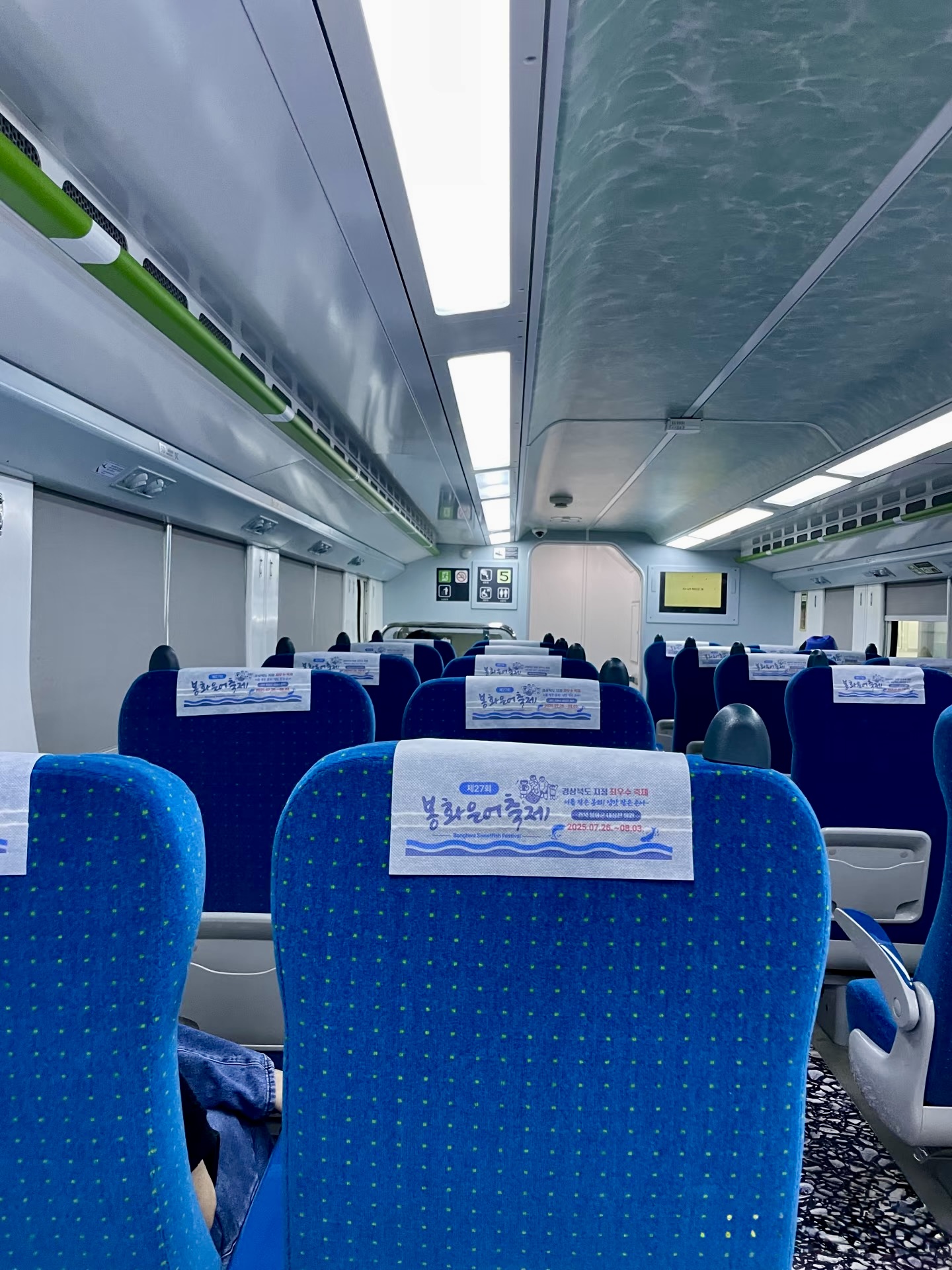 ITX Cheongchun train seat interior from Seoul to Gapyeong