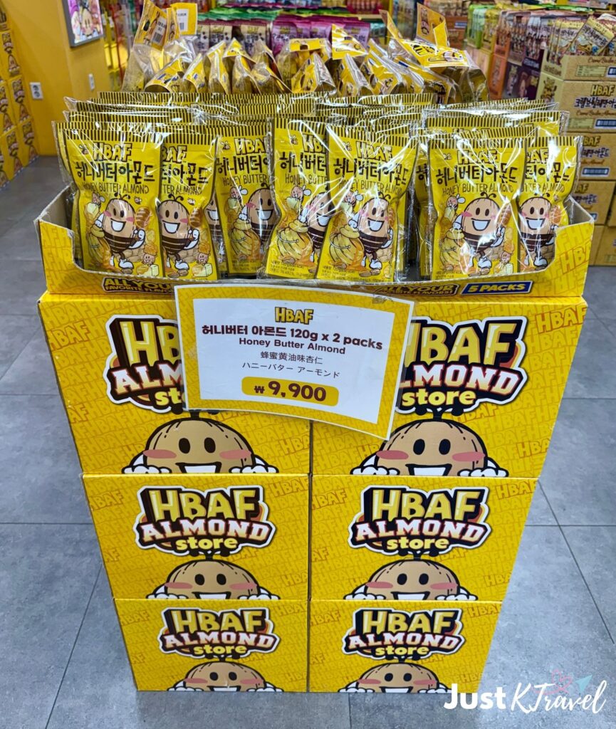 Honey butter almonds Korean snack popular souvenir nut snack