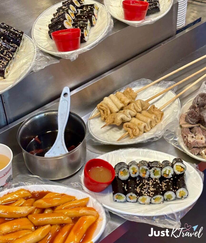 Korean street food in Seoul Busan Jeju popular night market foods South Korea