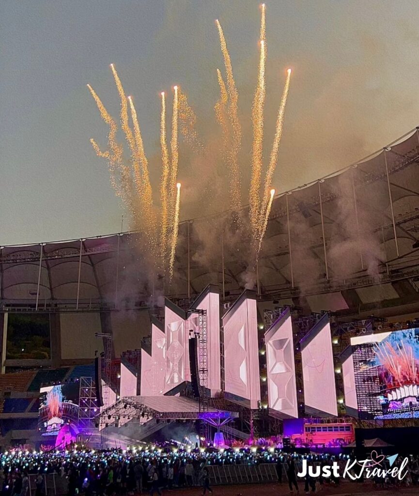 BTS concert fireworks screen performance Busan