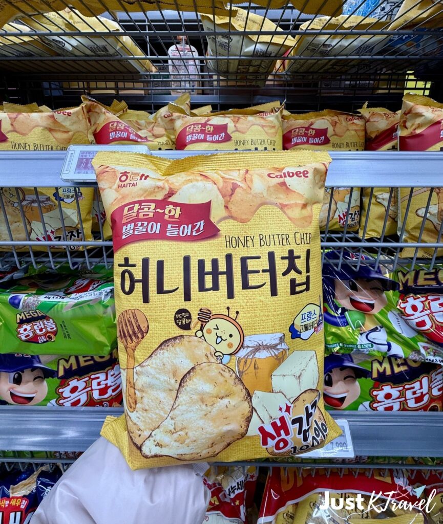Honey butter chips Korean sweet salty potato chips famous snack