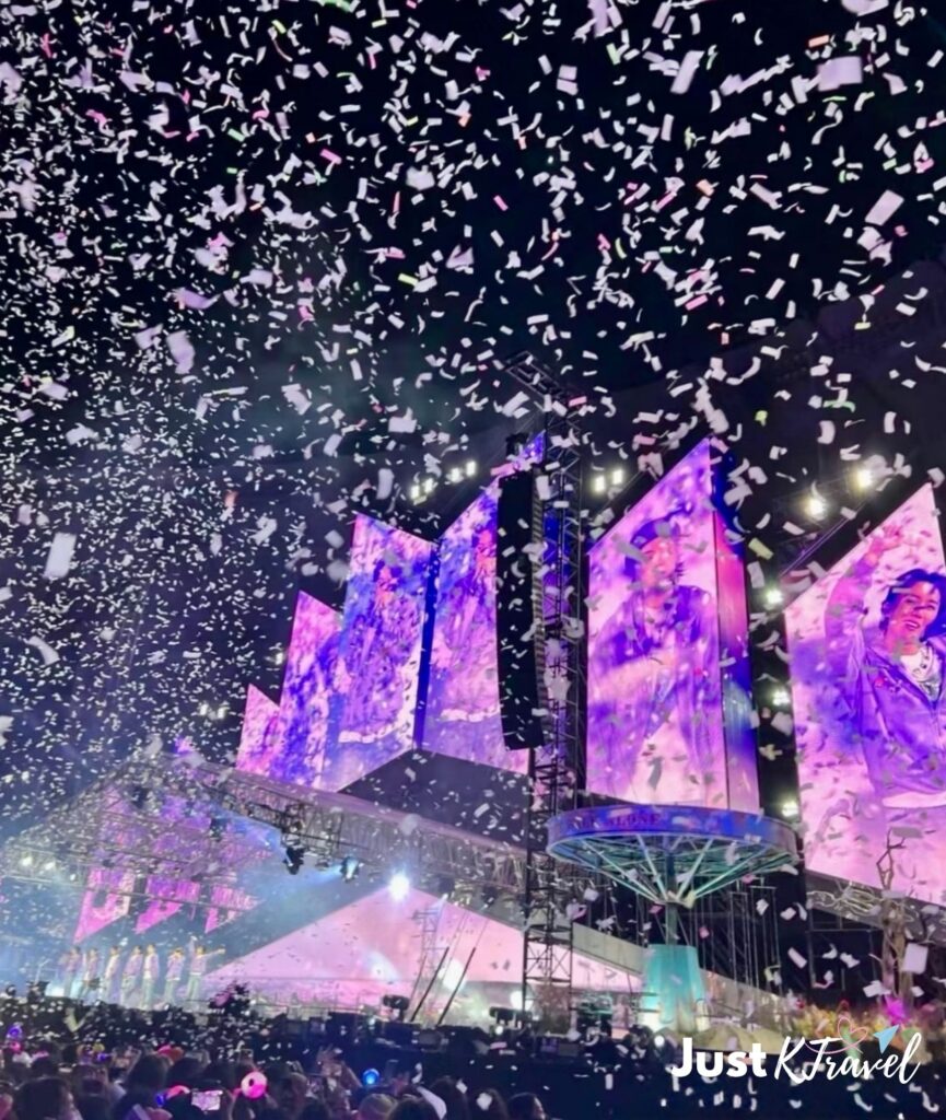 BTS concert crowd confetti Busan stadium