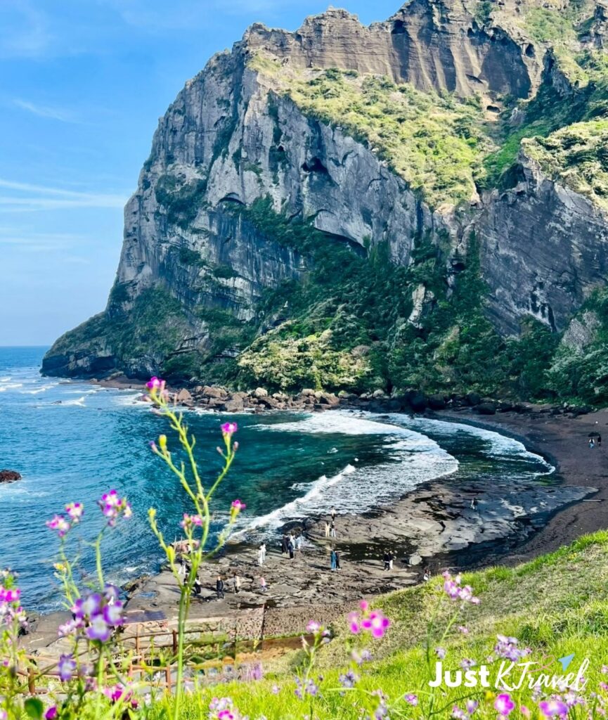 View of Seongsan Ilchulbong Sunrise Peak in Jeju Island South Korea