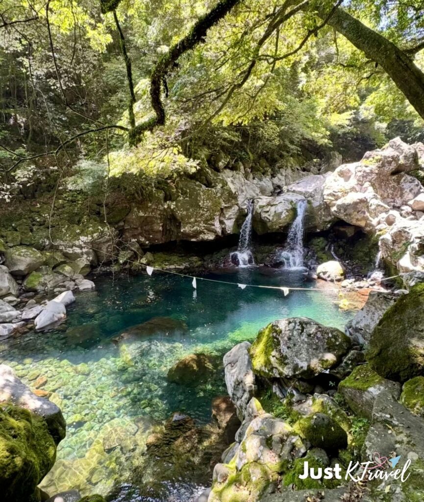 Scenic waterfall in Seogwipo Jeju Island South Korea