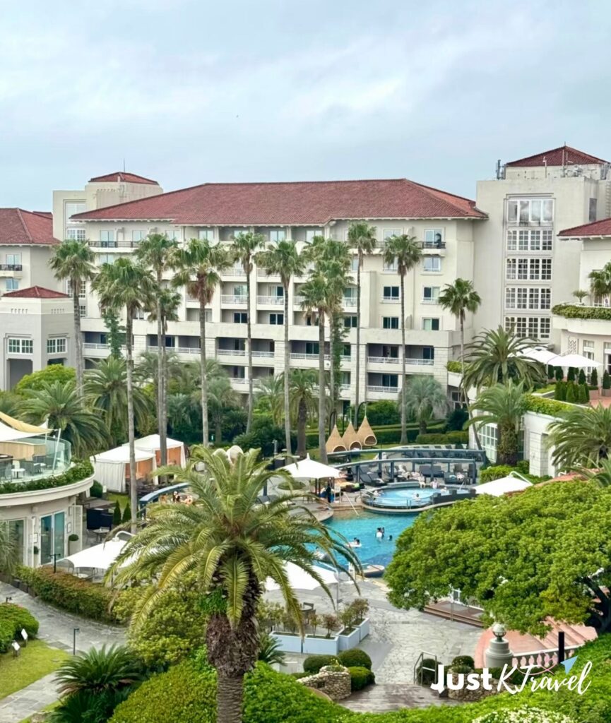 Swimming pool view at The Shilla Jeju resort in Seogwipo Korea