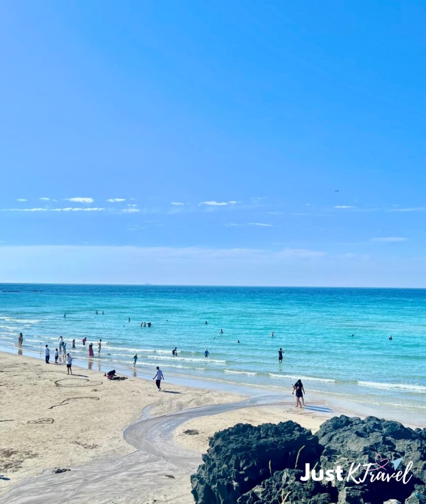 Hamdeok Beach in Jeju during summer