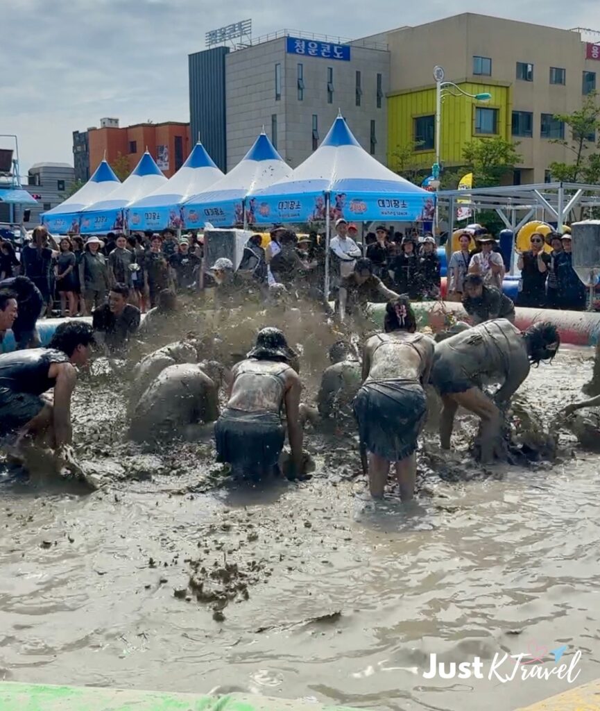 Night atmosphere near Daecheon Beach during Boryeong Mud Festival