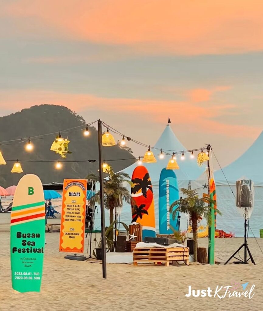 Summer atmosphere at Busan Sea Festival in Dadaepo Beach Busan