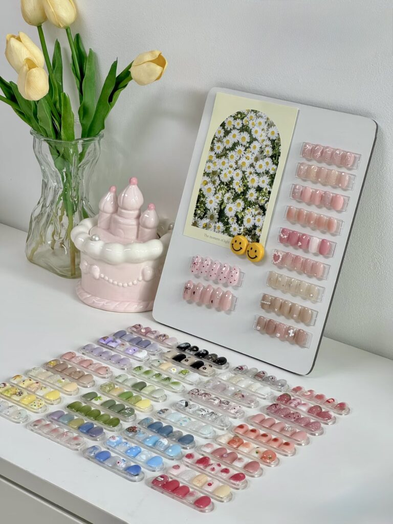 Trendy Korean nail art design at a beauty salon