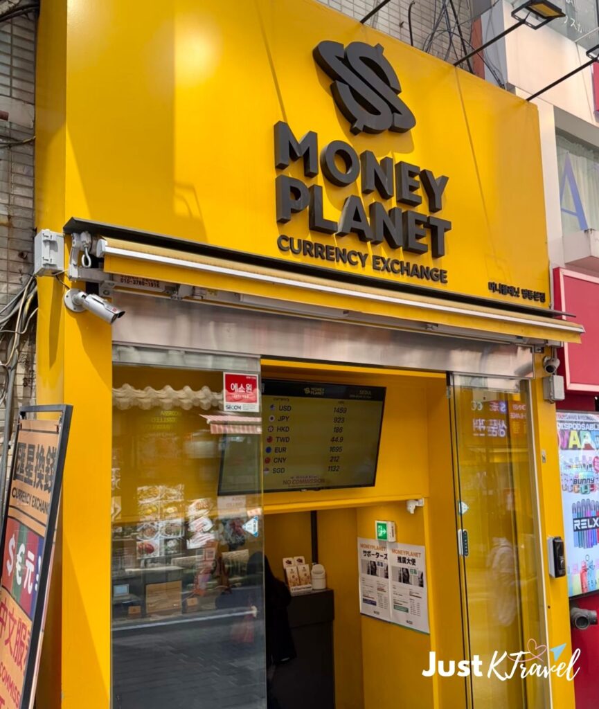 Money Planet currency exchange shop in Myeongdong Seoul