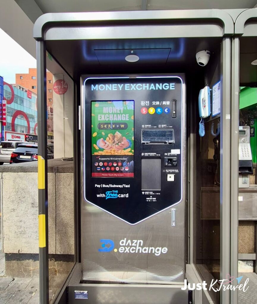 Currency exchange kiosk in Seoul South Korea