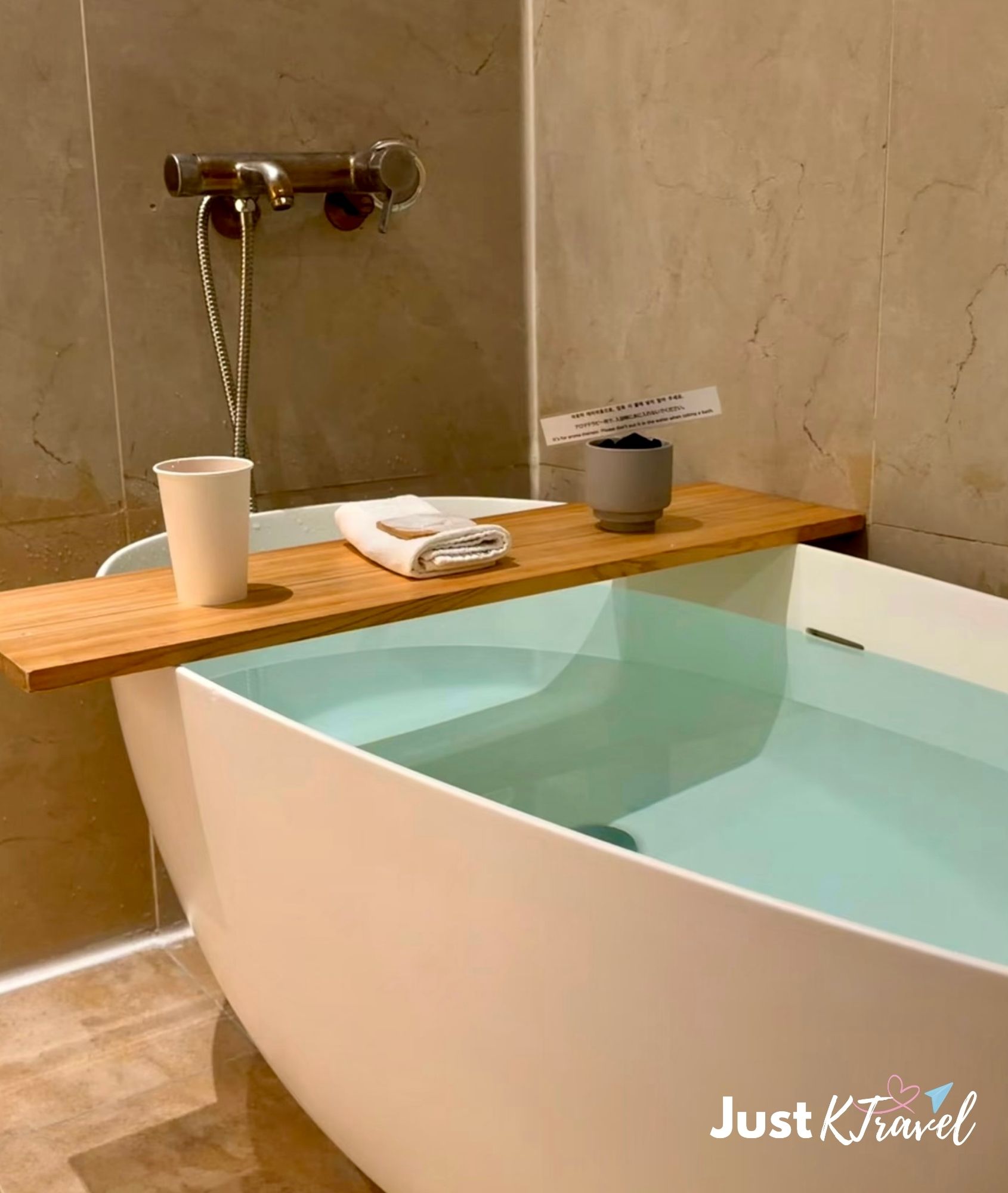 Relaxing Korean spa bathtub experience at a wellness center