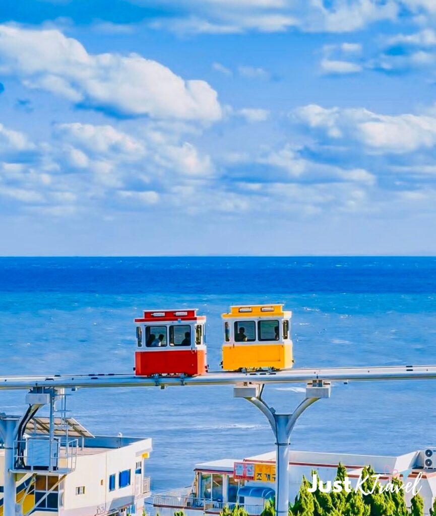 Busan Sky Capsule ride overlooking the coastline