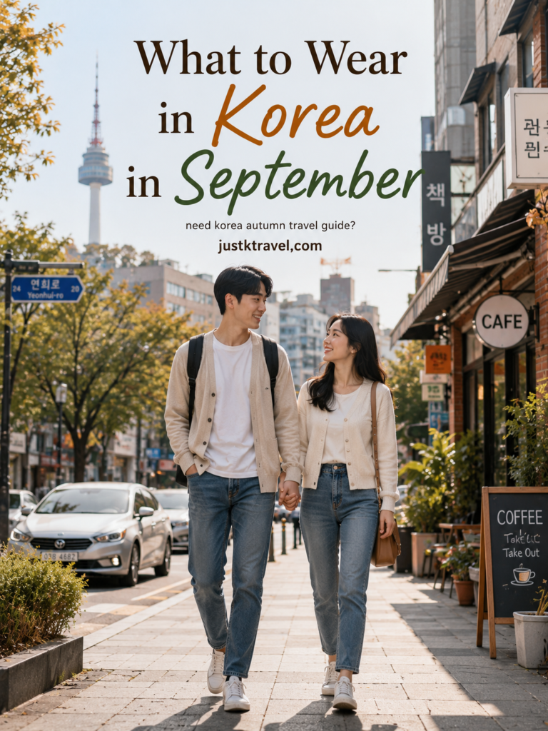 What to wear in Korea in September with light autumn layers