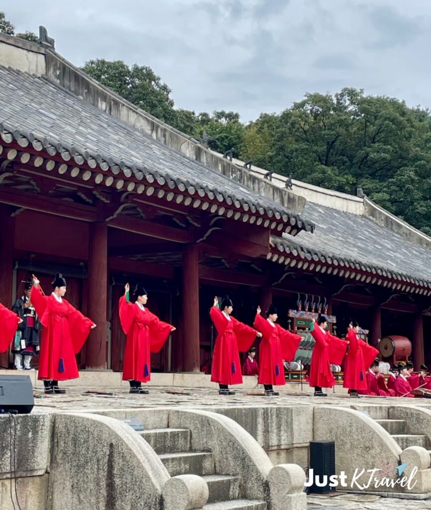 Traditional cultural event at Jongmyo Shrine during autumn