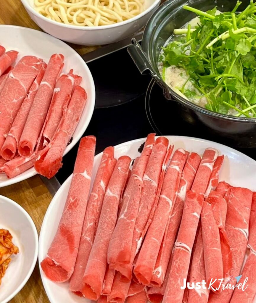 Deungchon Shabu Kalguksu hot pot restaurant in Myeongdong Seoul