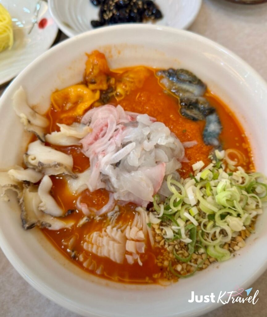 Fresh Korean sashimi at Haeunmaru Hoetjip near Haeundae Beach