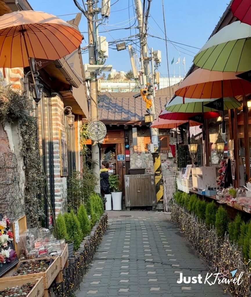Ikseon-dong Hanok Street Seoul with traditional houses and trendy cafes