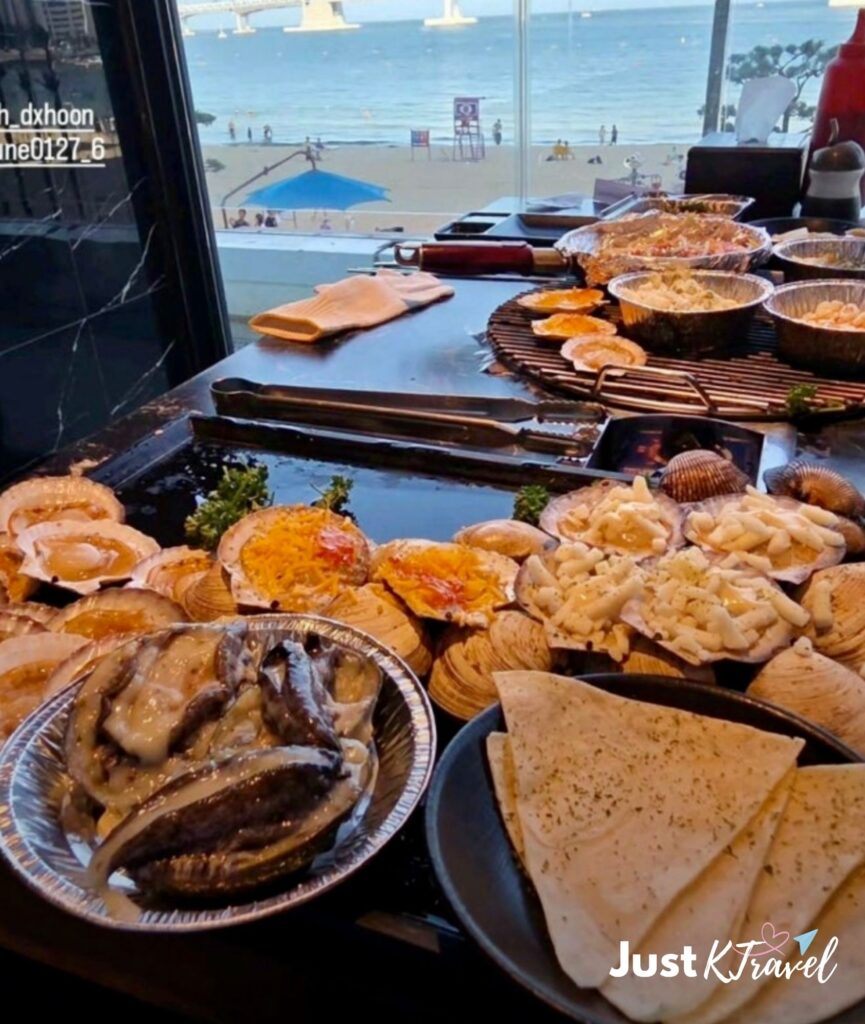 Jo Gae Dae Pyo Gwangalli clam BBQ restaurant Busan
