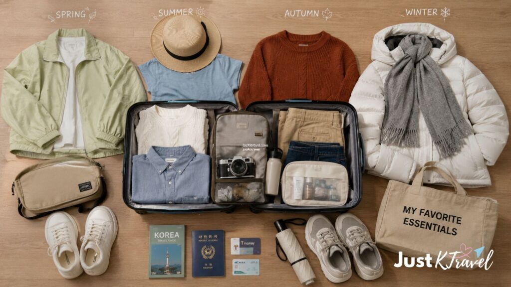 Seasonal packing essentials for traveling to South Korea throughout the year