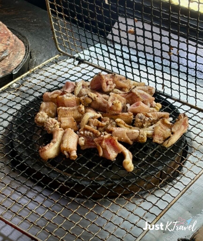 Grilled sea eel ggomjangeo at Sea Live Hagfish restaurant in Busan