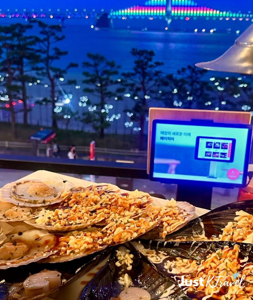 Seomgwa Seom Sa-i Clam BBQ restaurant near Gwangalli Beach Busan