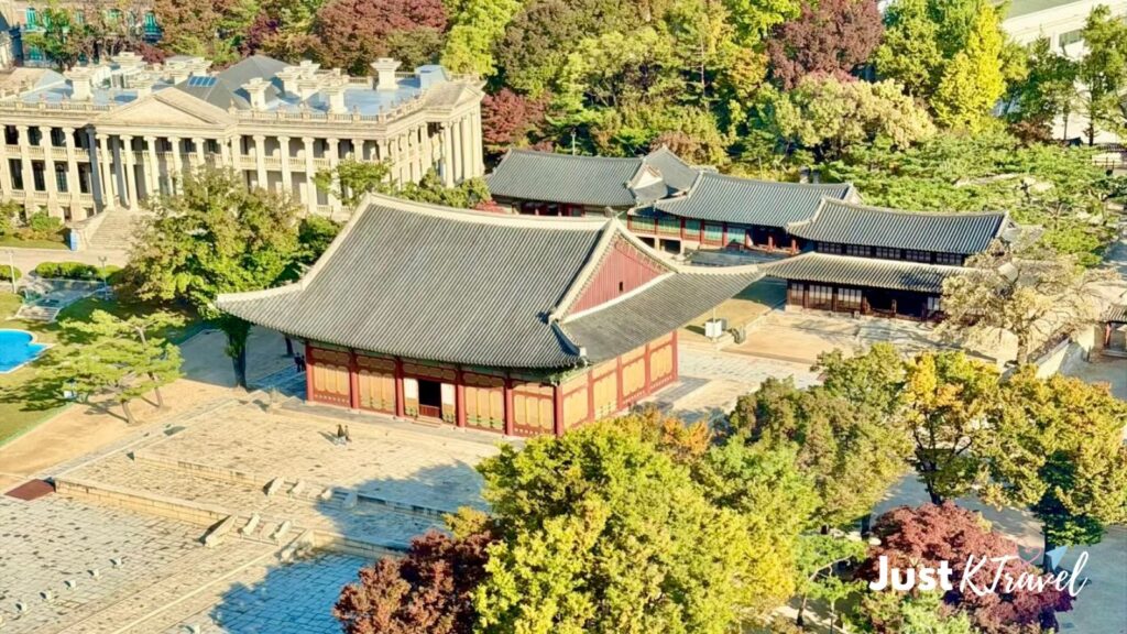 Deoksugung Palace Seoul with visitors enjoying Korean cultural sightseeing during Chuseok