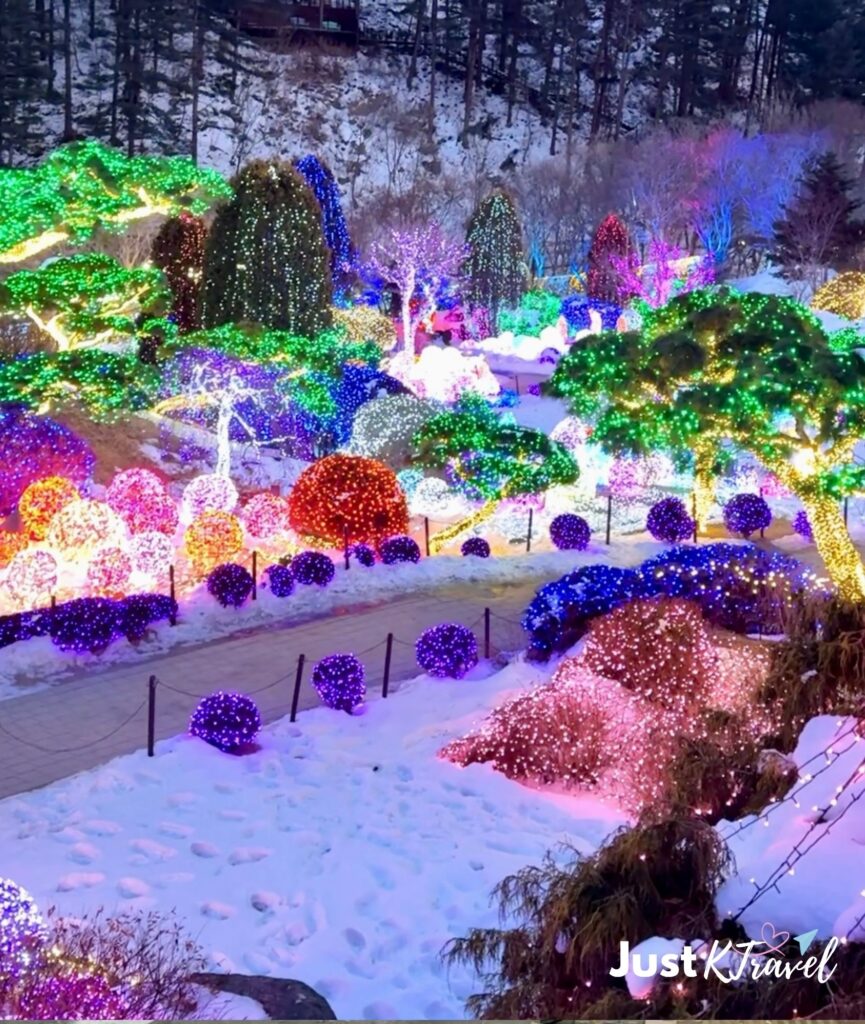 Garden of Morning Calm Winter Light Festival covered in snow