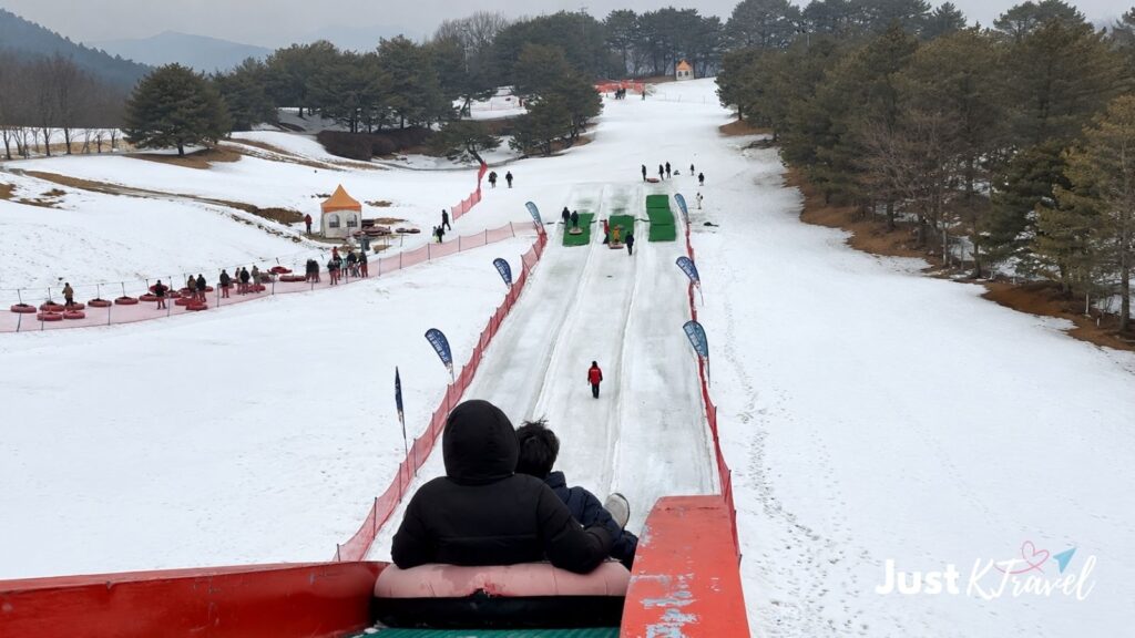 Visitors enjoying snow activities at Vivaldi Park Snowyland