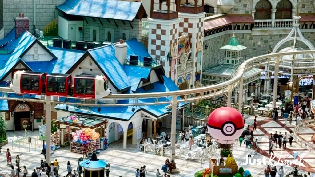Lotte World Seoul theme park decorated with visitors during Chuseok holiday