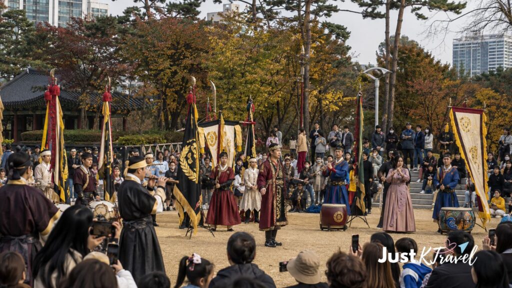 Hanseong Baekje Festival with traditional Korean performances in Songpa Seoul