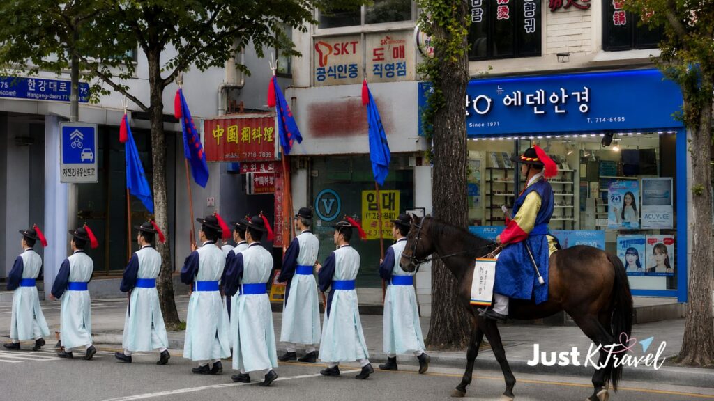 King Jeongjo’s Royal Procession with traditional Korean costumes in Seoul