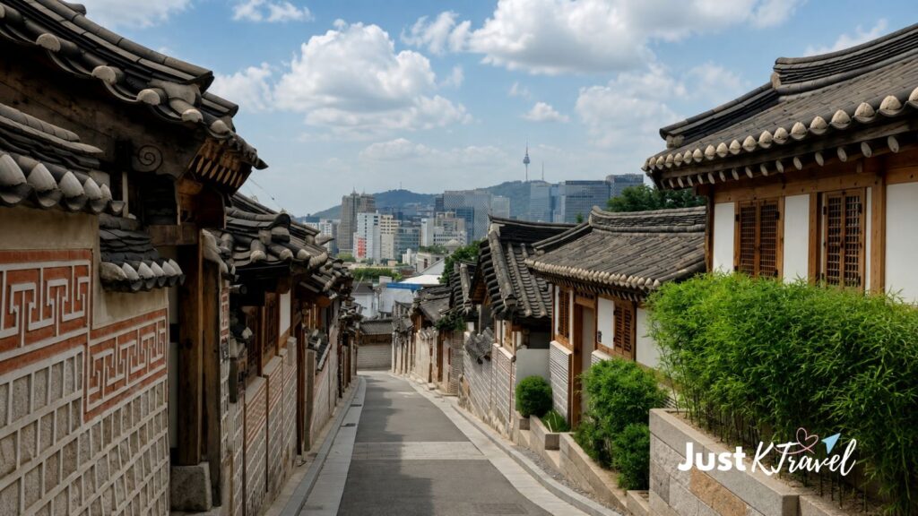 Seoul Hanok Week with traditional Korean houses and autumn foliage in Bukchon