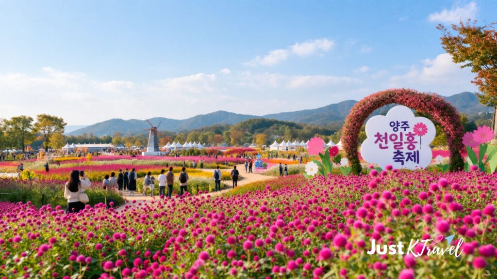 Yangju Cheonilhong Festival flower fields in South Korea