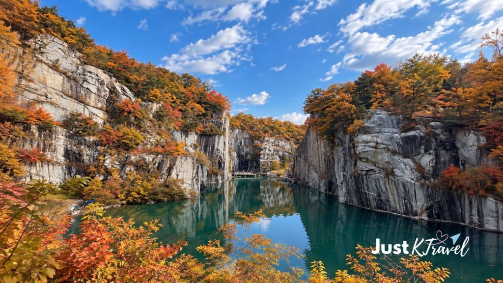 Pocheon Art Valley surrounded by autumn foliage