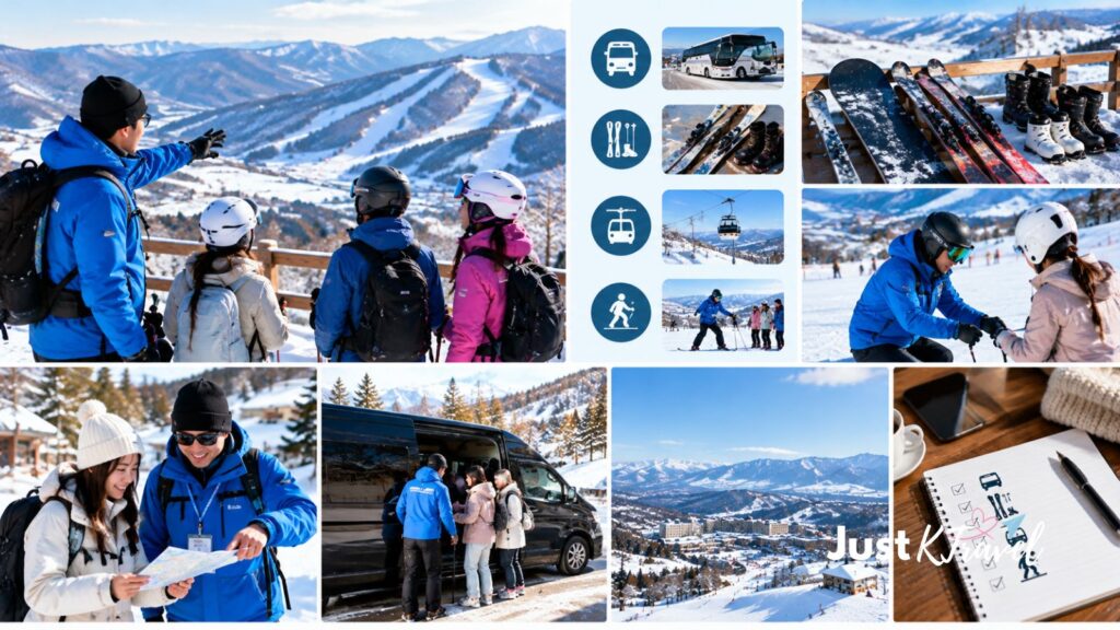 Private winter tour in South Korea with a local guide helping travelers prepare for a ski resort visit